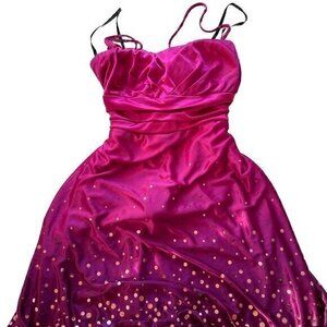 Vintage Speechless Women’s Sz S Mini Pink Dot Dress Bow Halter Y2K Barbie Fairy